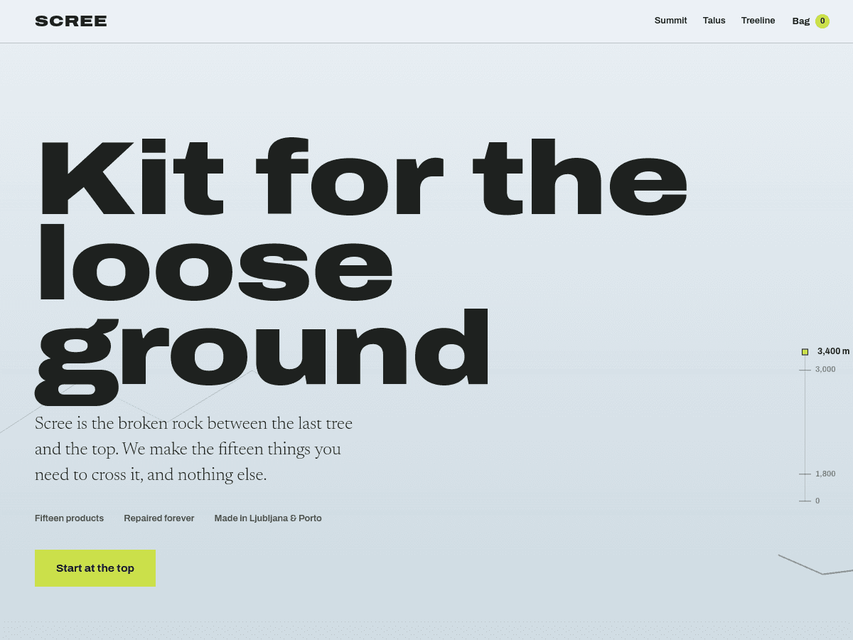 SCREE — high-altitude outdoor gear — live site
